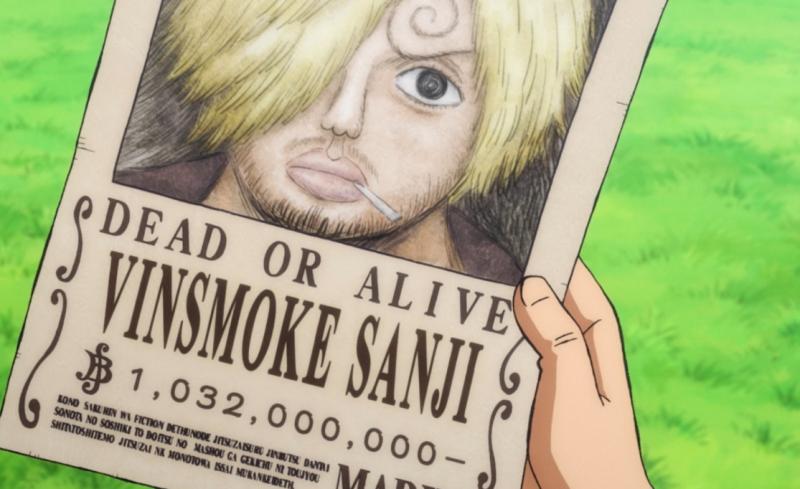 Hình ảnh truy nã mới nhất của Sanji trong tập 1086 anime One Piece