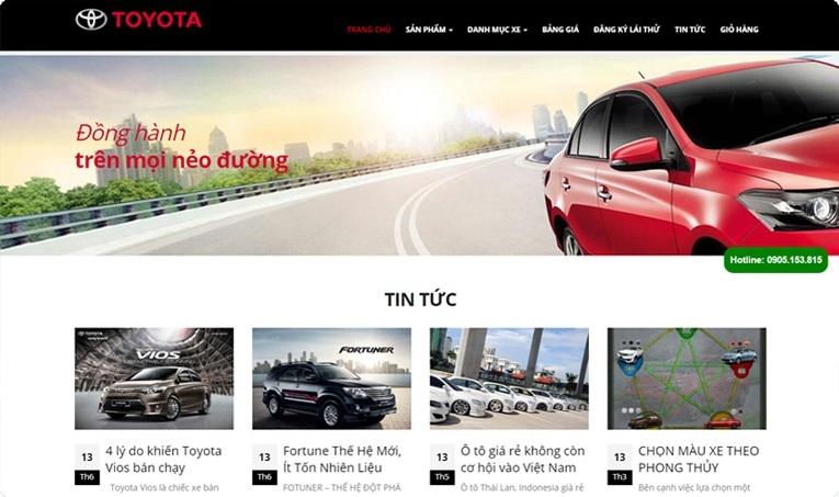 Trang web của Toyota là một sản phẩm của Sentora Việt Nam.