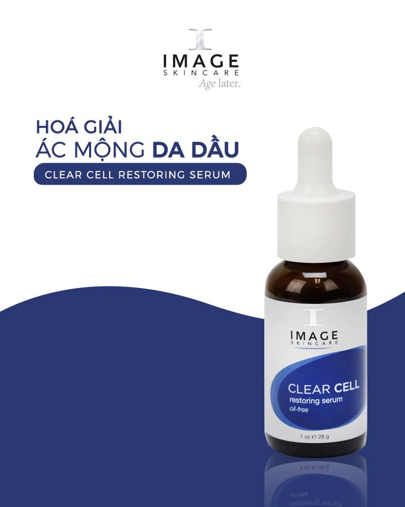 Serum làm dịu da kiểm soát nhờn dành cho da dầu, da mụn Image Skincare Clear Cell Restoring Serum oil - Free 28g