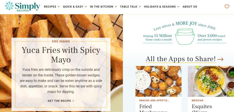 Trang web Simply Recipes