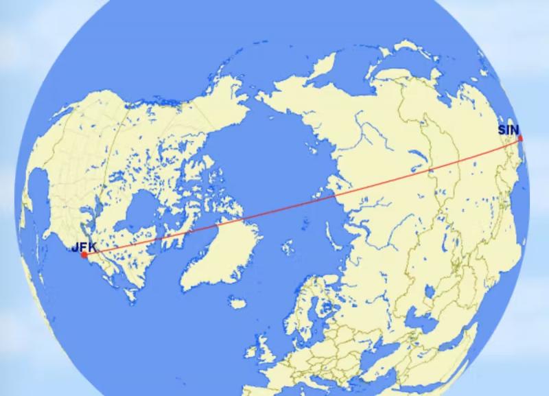 Singapore (SIN) đến New York (JFK) là chặng bay dài nhất trên thế giới.