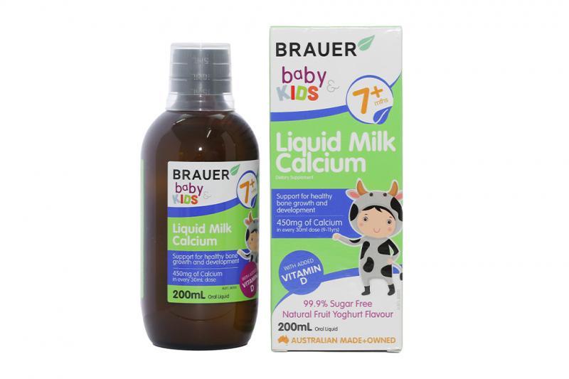 Siro Brauer Liquid Milk Calcium - bổ sung Canxi dạng sữa cho trẻ trên 7 tháng tuổi