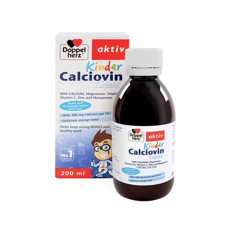 Siro Doppelherz Aktiv Kinder Calciovin Liquid -  bổ sung Canxi hữu cơ dành cho bé trên 6 tháng tuổi