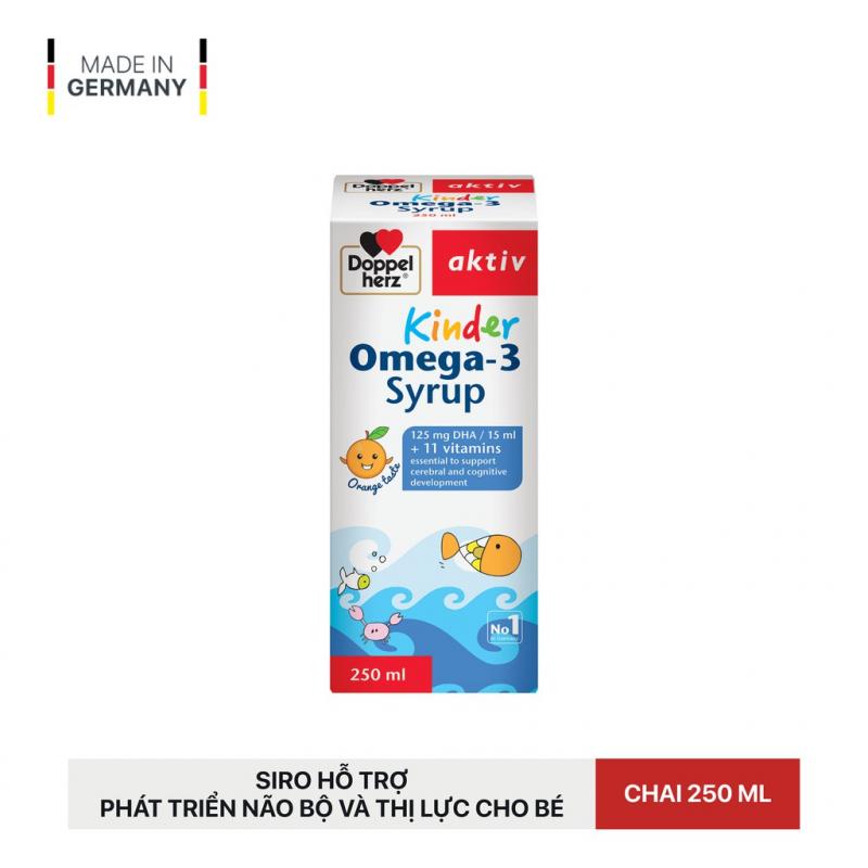 Siro hỗ trợ phát triển não bộ và thị lực cho bé Doppelherz Aktiv Kinder Omega-3 Syrup