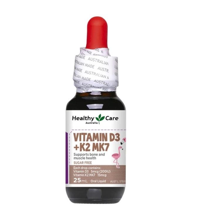 Siro hỗ trợ tăng chiều cao Healthy Care Vitamin D3 + K2 MK7