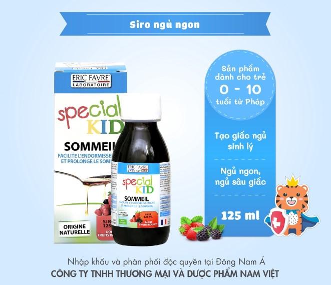 Siro Special Kid Sommeil Eric Favre Wellness hỗ trợ bé ngủ ngon giấc