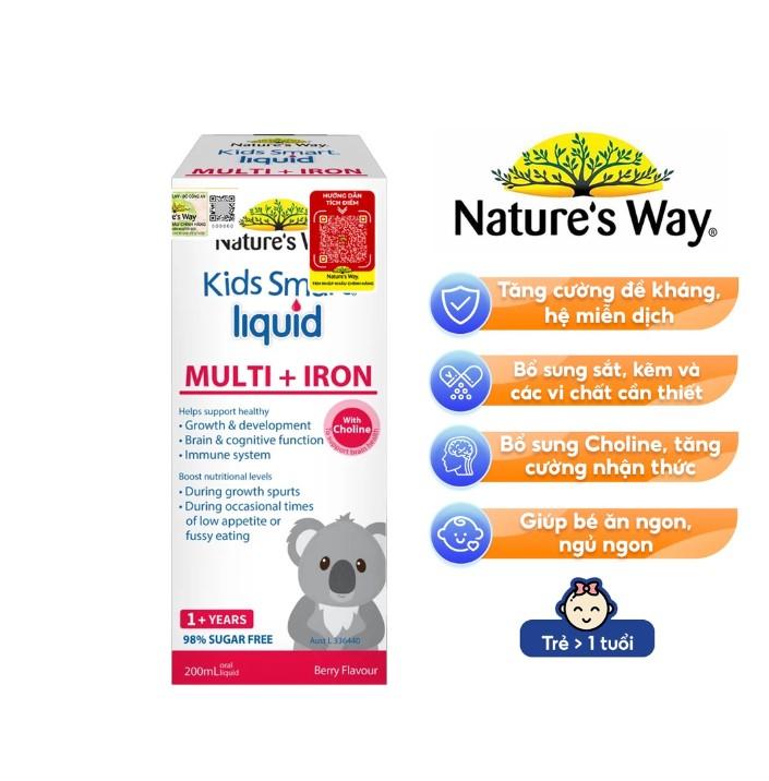 Siro uống Nature's Way Kids Smart Liquid Multi + Iron hỗ trợ nâng cao sức đề kháng cho trẻ