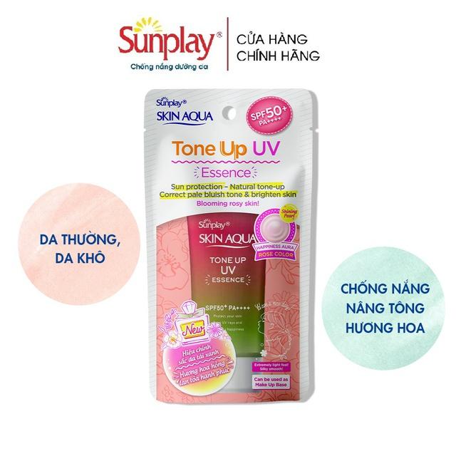 Tinh chất chống nắng hiệu chỉnh sắc da Sunplay Skin Aqua Tone Up UV Essence Happiness Aura