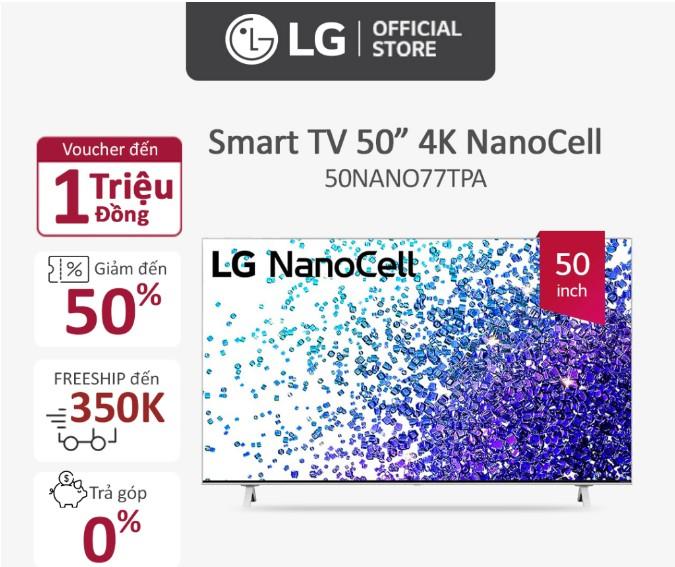 Smart Nanocell Tivi LG 50 Inch 4K 50NANO77TPA
