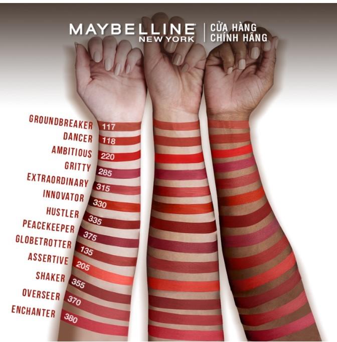 Son kem lì Maybelline New York 16h lâu trôi Super Stay Matte Ink City Edition Lipstick 355 Shaker cam nâu đất