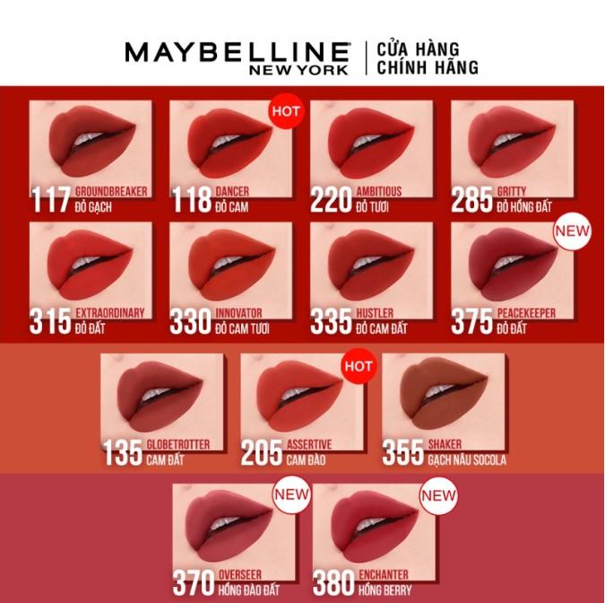Son kem lì Maybelline New York Super Stay Matte Ink City Edition Lipstick #375 Peacekeeper (đỏ đất)