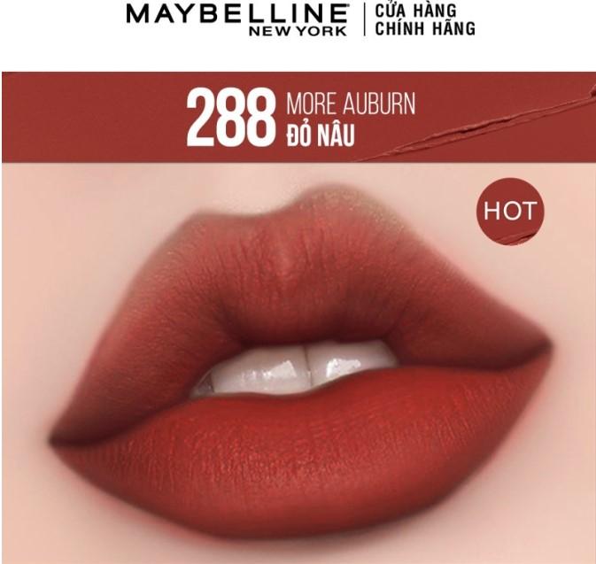Son Maybelline New York Color Sensational Ultimatte #288 - More Auburn: Đỏ nâu