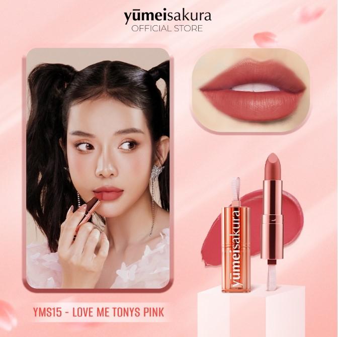 Son thỏi lì mịn Chotto Matte Yumeisakura hồng đất Love Me Tonys Pink Lipstick YMS15