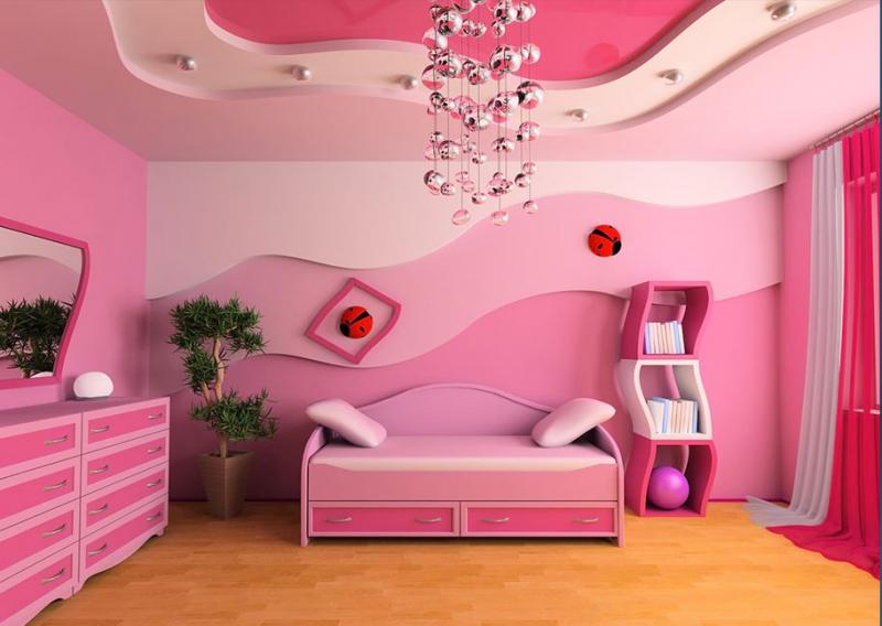 Sơn tường màu hồng đầy lãng mạn