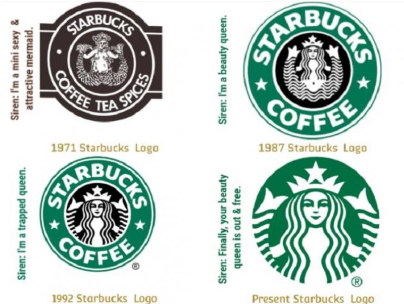 Logo Starbucks trải qua nhiều lần thay đổi