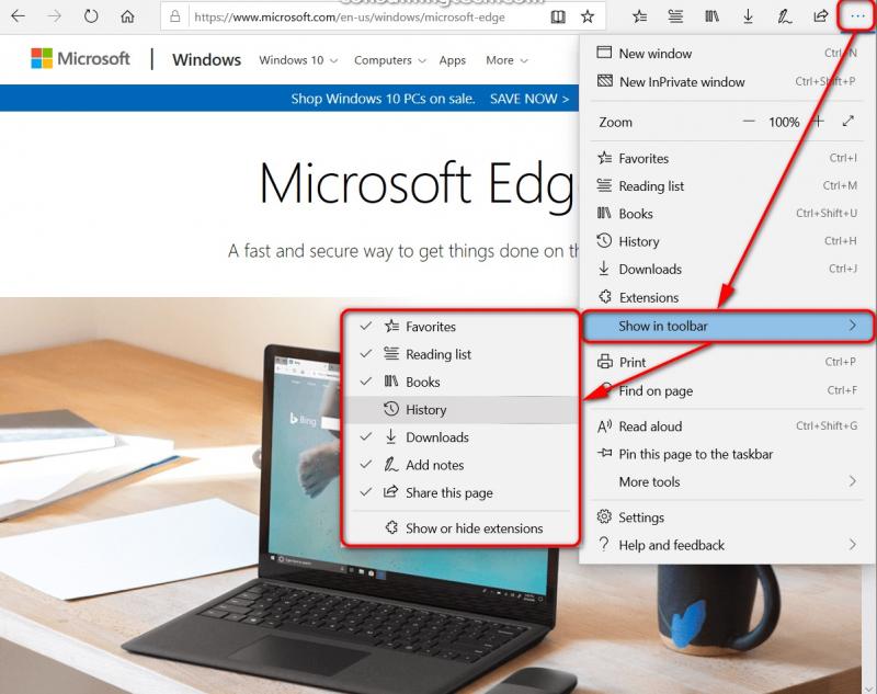 Sử dụng Microsoft Edge Web Select