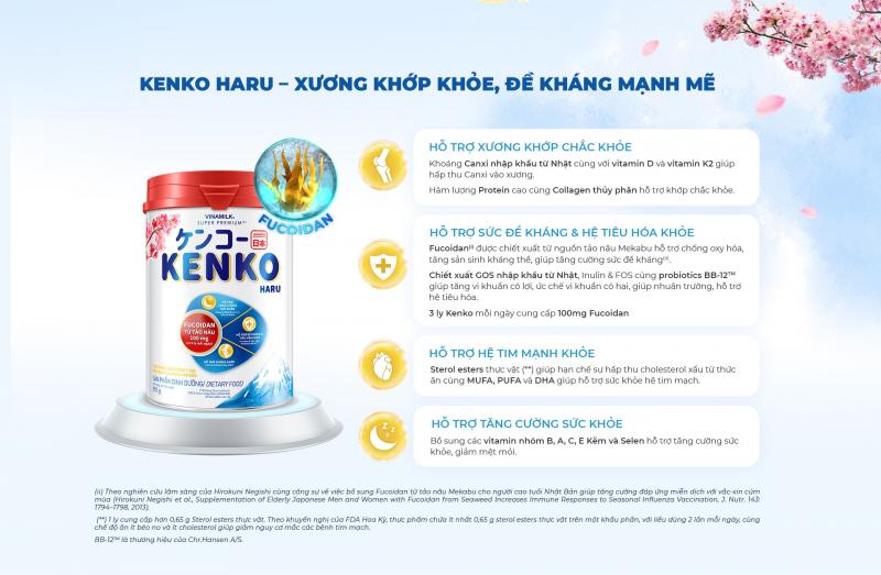 Sữa bột dành cho người lớn tuổi Vinamilk Kenko Haru