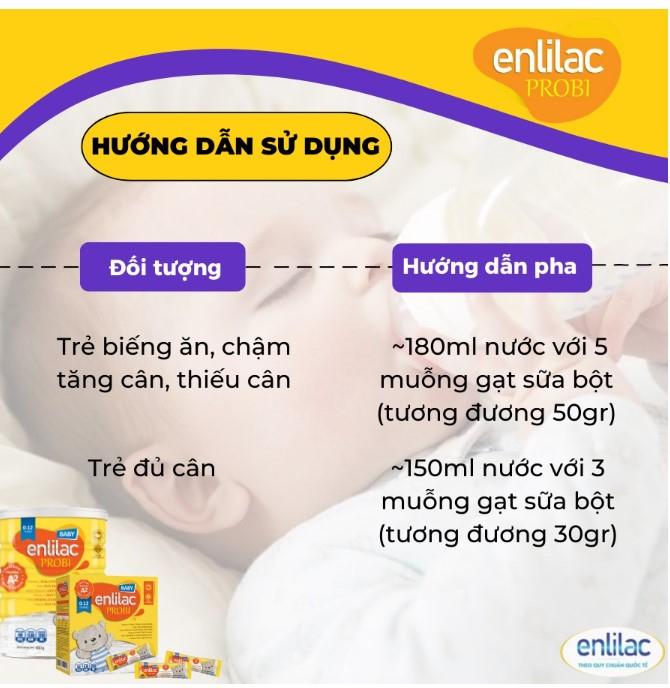 Sữa bột Enlilac probi Protein A2 Baby