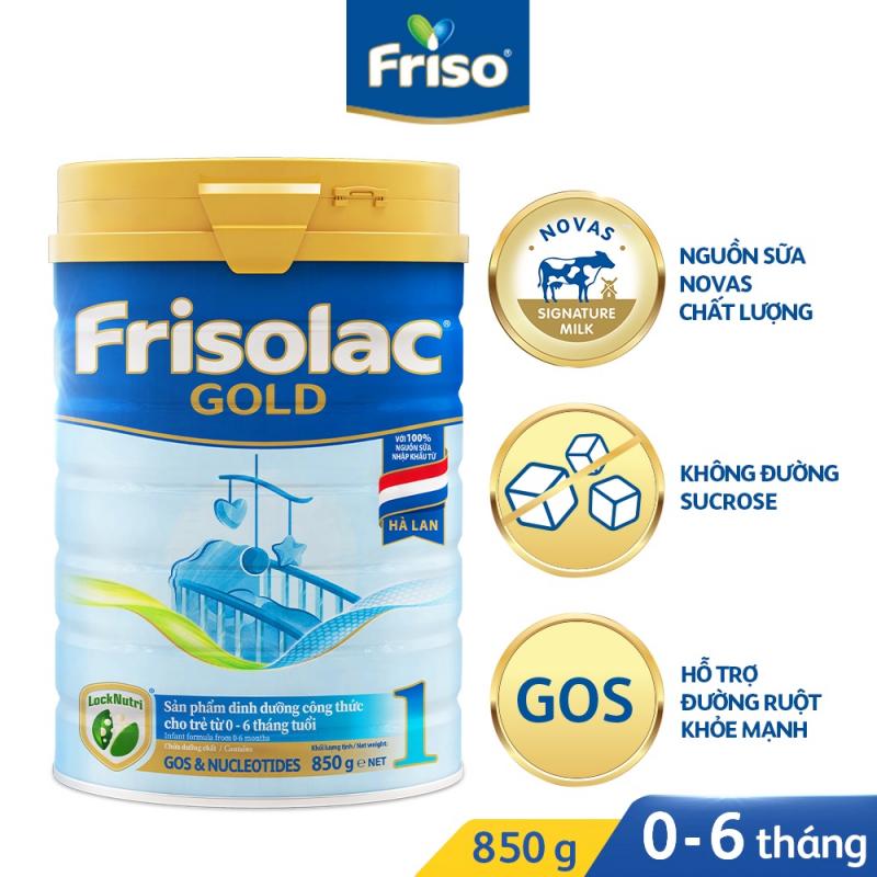 Sữa bột Frisolac Gold 1 850g dành cho trẻ từ 0 - 6 tháng tuổi