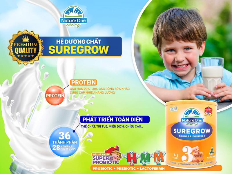 Sữa bột Nature One Dairy Suregrow HMM số 3 cho bé từ 1-3 tuổi