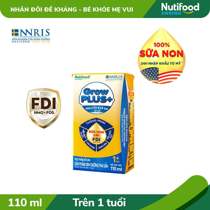 Sữa bột pha sẵn GrowPLUS+ (vàng) - Sữa non tăng đề kháng (48 hộp x 110ml)