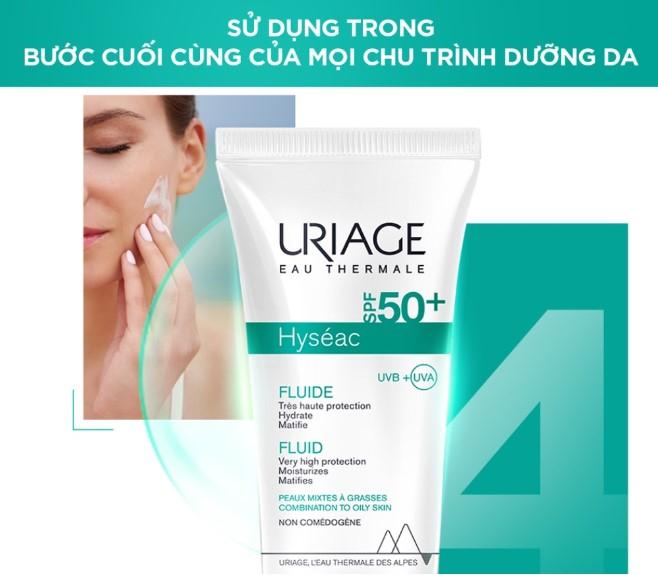Sữa chống nắng cho da dầu, mụn Uriage Hyséac SPF50+ UVB+UVA Fluide