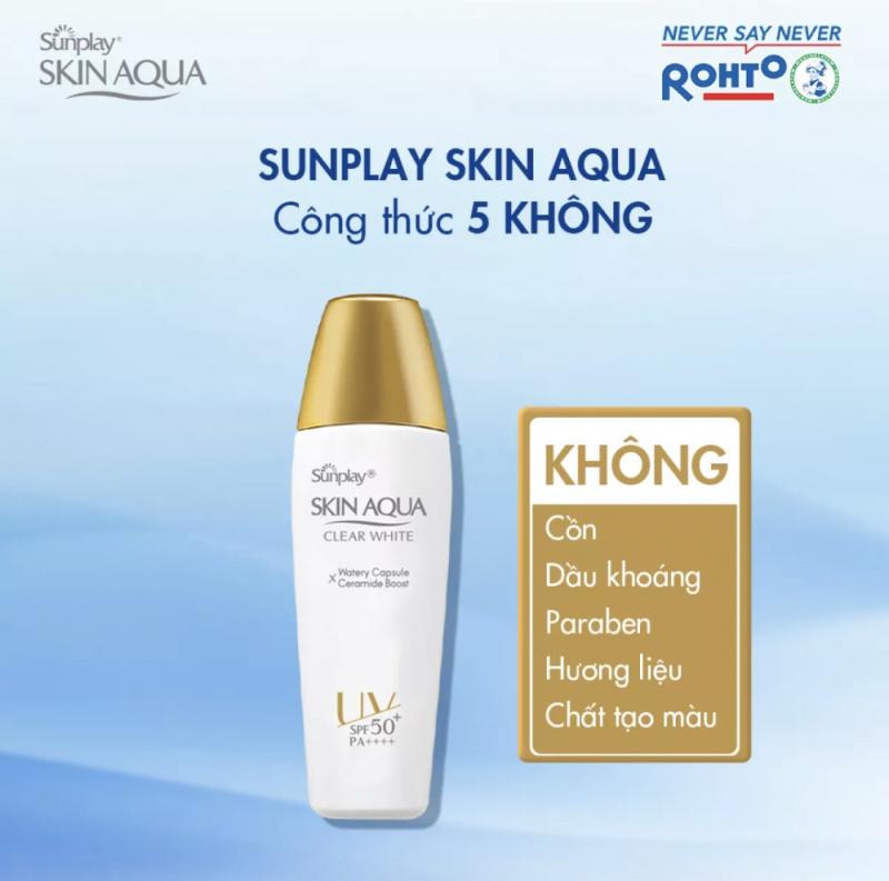 Sữa chống nắng dưỡng trắng cho da dầu Sunplay Skin Aqua Clear White SPF 50+/PA++++ 25g