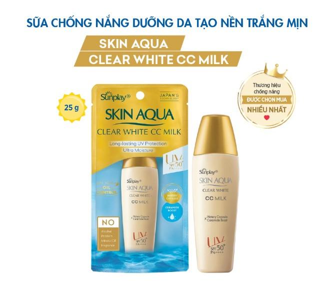 Sữa chống nắng tạo nền Sunplay Skin Aqua Clear White CC Milk