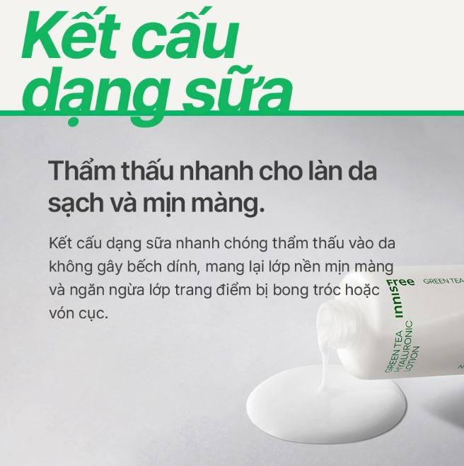 Sữa dưỡng ﻿Innisfree Green Tea Hyaluronic Lotion