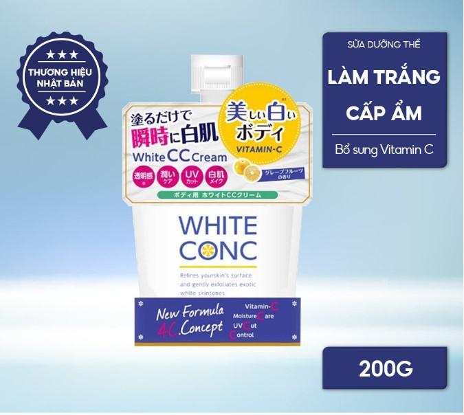 Sữa dưỡng thể trắng da White Conc Body CC Cream With Vitamin C 200g