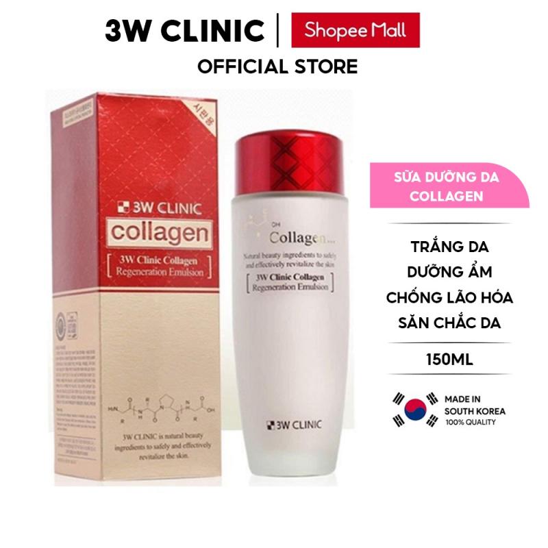 Sữa dưỡng trắng da săn chắc chống lão hóa 3W Clinic Hàn Quốc chiết xuất từ Collagen ngăn ngừa láo hóa & sáng da