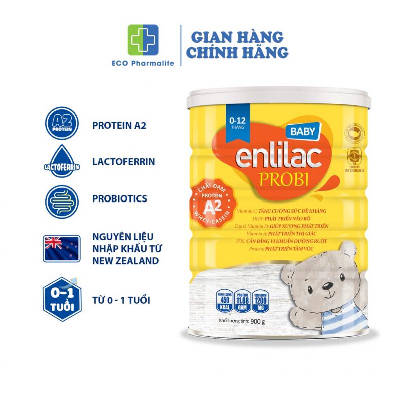 Sữa Enlilac Probi Protein A2 Baby 2 Lon 900g tăng cân tăng chiều cao cho bé
