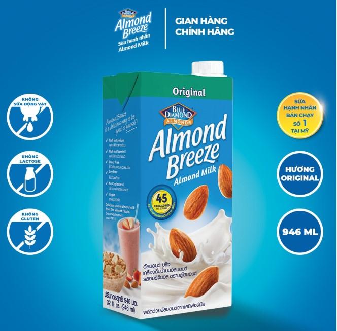 Sữa hạt hạnh nhân Almond Breeze nguyên chất