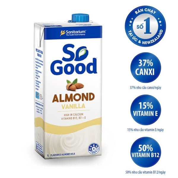 Sữa hạt hạnh nhân chất và không đường So Good