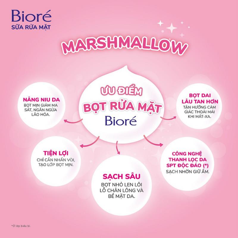 Sữa rửa mặt Biore Marshmallow Whip Moisture