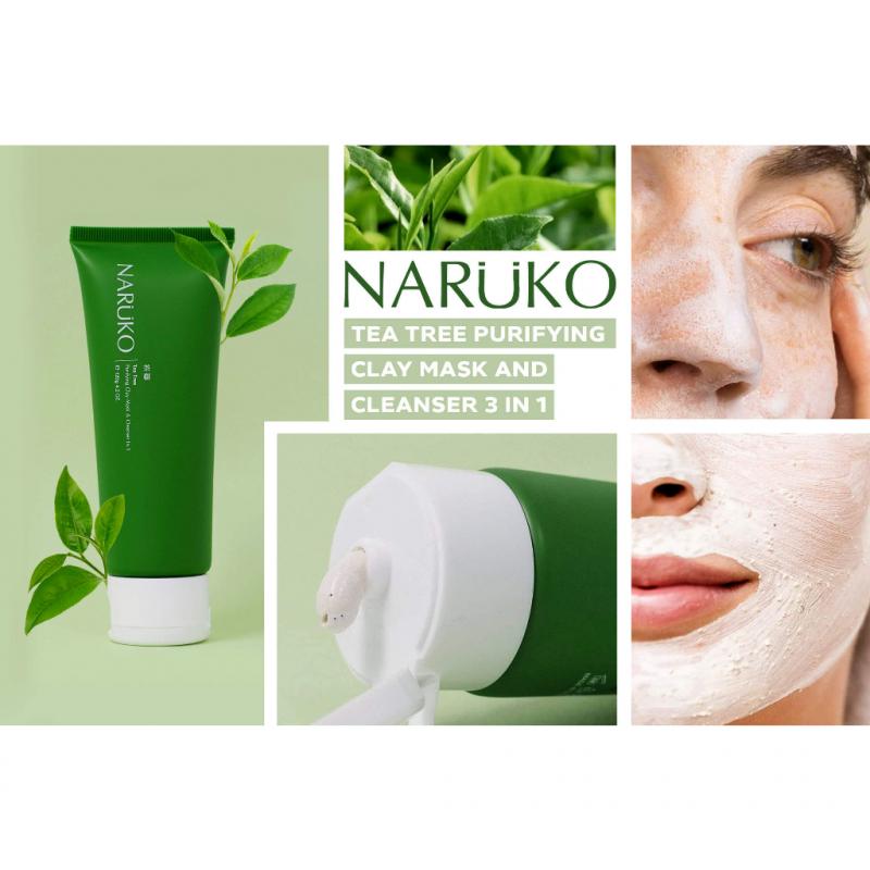 Sữa rửa mặt dạng bùn Naruko trà tràm Tea Tree Purifying Clay Mask and Cleanser 120 gr