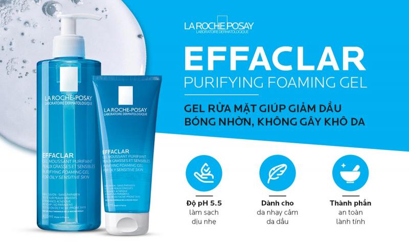 Sữa rửa mặt giảm nhờn cho da dầu mụn La Roche-Posay Effaclar