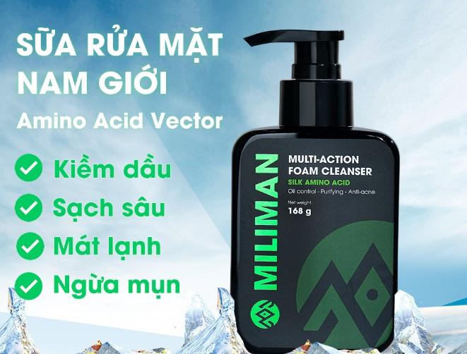Sữa rửa mặt nam ngừa mụn Miliman Multi-Action Foam Cleanser