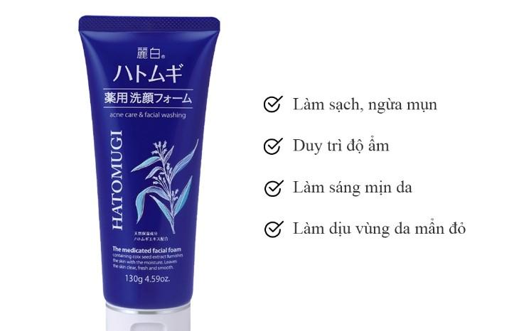 Sữa rửa mặt Reihaku Hatomugi Acne Care & Facial Washing
