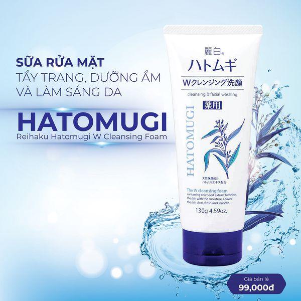 Sữa rửa mặt ý dĩ Hatomugi dưỡng ẩm, trắng da Moisturizing & Facial Washing