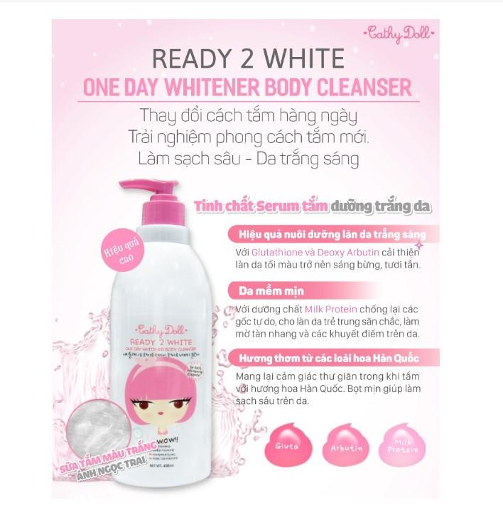 Sữa tắm Cathy Doll Ready 2 White One Day Whitener Body Cleanser