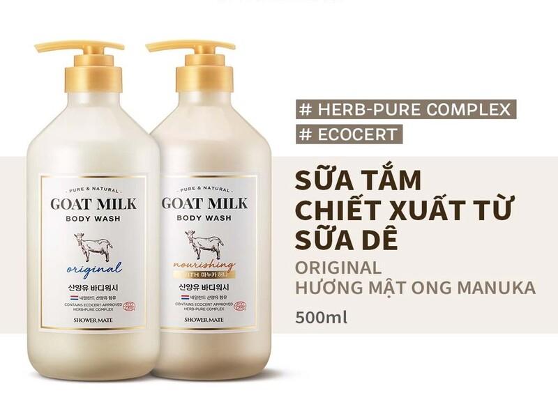Sữa tắm dê dưỡng ẩm Hàn Quốc Shower Mate Goat Milk
