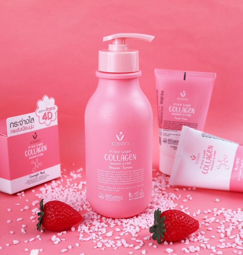 Sữa tắm dưỡng trắng và sáng mịn da Scentio Pink Collagen 350ml