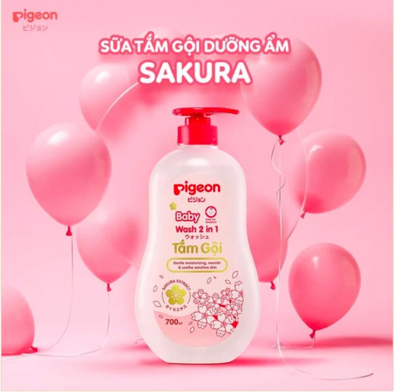 Sữa tắm gội dịu nhẹ 2 in 1 Sakura Pigeon - Giá tham khảo: 73,000 VNĐ/ chai 200ml