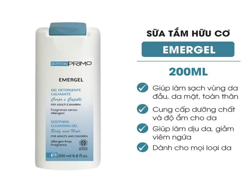 Sữa tắm hữu cơ cho da nhạy cảm, viêm da cơ địa DottorPrimo Emergel 200ml