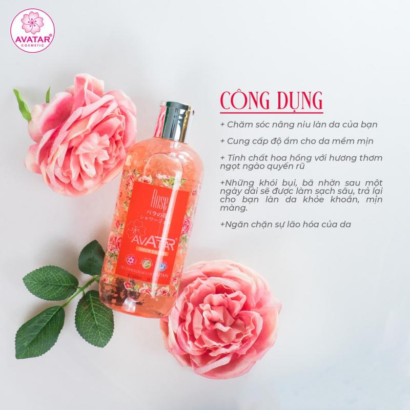 Sữa tắm nước hoa Nhật cánh hoa hồng - da mịn màng, mềm mại và trắng hồng Rose Avatar