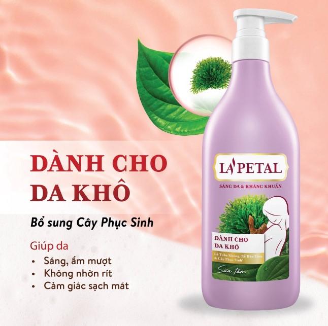 Sữa tắm sáng da, kháng khuẩn dành cho da khô La’Petal