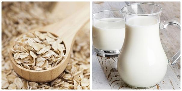 yến mạch hòa cùng sữa tươi giúp da trắng và mịn màng hơn
