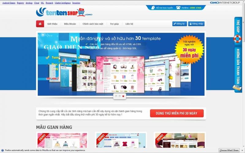 Tạo website bán hàng đơn giản với TENTENshop.vn