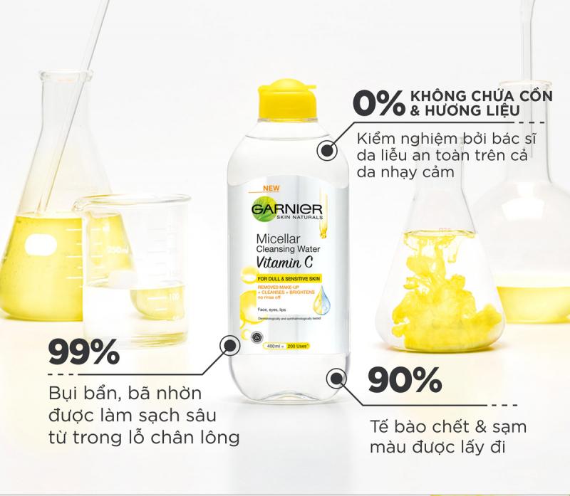 Tẩy trang Garnier Micellar Cleansing Water Vitamin C